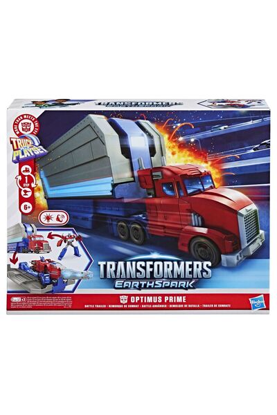Hasbro TRANSFORMERS EARTHSPARK OPTIMUS PRIME BATTLE TRUCK WITH TRAILER