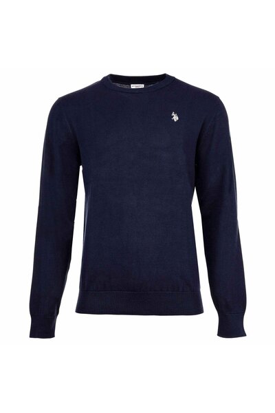 U.S. Polo Assn. Herren Strickpullover - Rundhals, Logo-Stickerei, Baumwolle