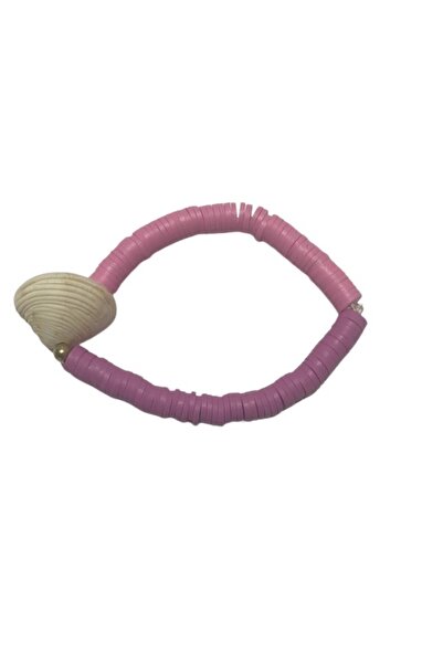 THK Handmade bracelet, Lucky Shell from Gokceada by Alessia Ioana, unique, pink color, sand