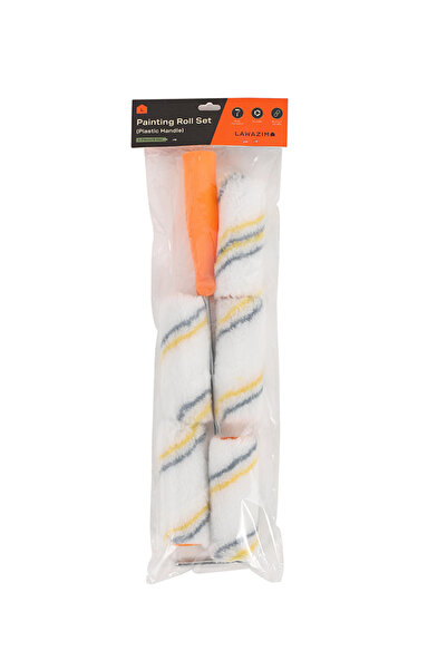 Lawazim Paint Roller Set 5 Piece 4 Inch - Reusable Mini Roller with Refills for Wall and Furniture