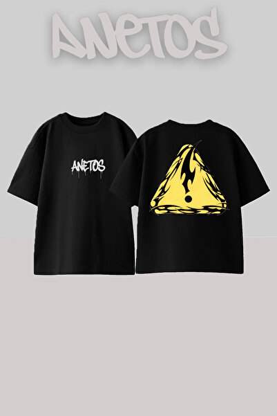 Anetos Ranac Danger Design Štampano Pamuk Crna Oversize kroj T-shirt