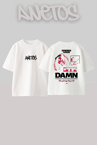 Anetos Μπλουζάκι Kendrick Lamar 8 Design με στάμπα στην πλάτη, βαμβακερό λευκ...