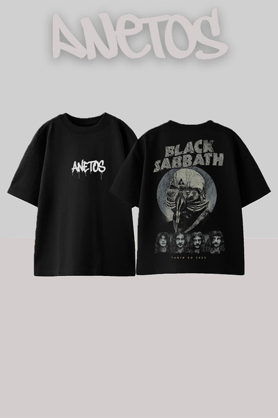 Anetos Μαύρη μπλούζα Black Sabbath 22 Σχεδίαση με τύπωμα στην πλάτη από βαμβά...