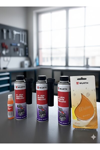 Würth Dizel Enjektör Temizleyici Katkı 3x 300 ML Ve Asma Koku Oto Cam Sabunu