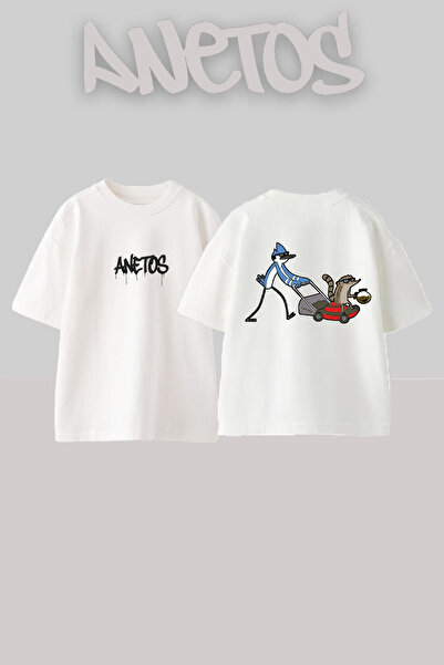 Anetos Mordekai Rigby Bahcıvan Design Rucsac cu imprimeu Bumbac Alb supradime...