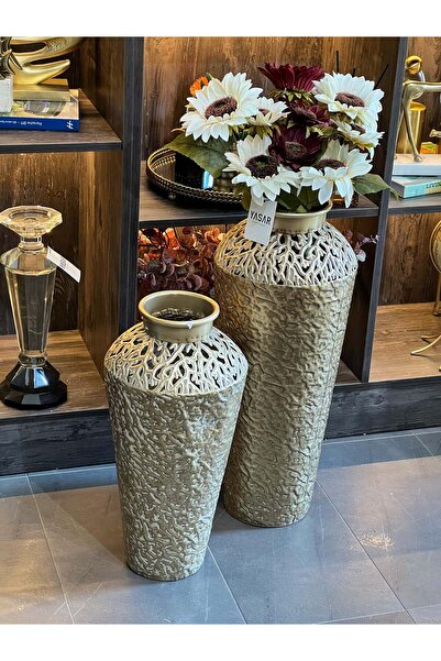 YASAR CONCEPT Armetta Metal Yer Vazosu Set