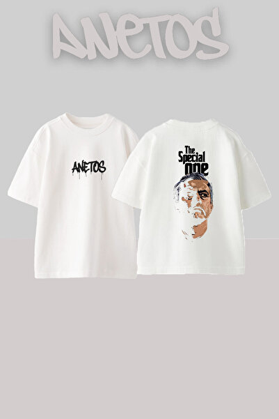 Anetos Jose Mourinho The Special Design Back cu imprimeu Bumbac alb supradime...