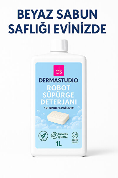 DERMASTUDİO Robot Süpürge Deterjanı Beyaz Sabun 1 L – Yer Temizleme Solüsyonu