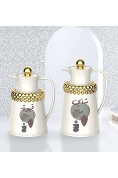 AL OSTORAH Legend Silver Tea and Coffee Thermos Set 0.7+1 Liter