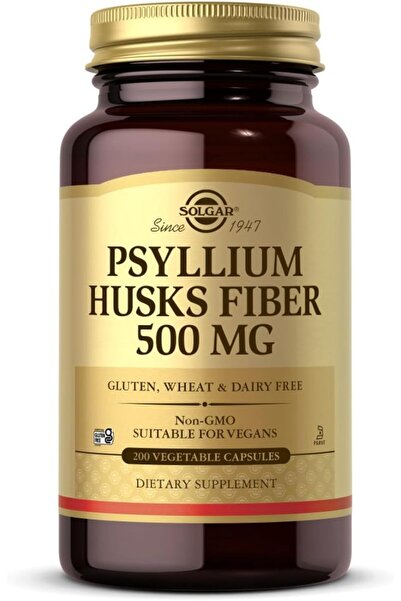 Solgar Psyllium Husks Fiber 500 mg, 200 Capsules