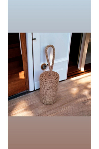 TASARİMECRN Kapı stoperi jüt ipli beton kapı tutacağı dekoratif stoper ağırlık