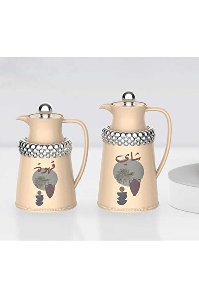 AL OSTORAH Legend Silver Tea and Coffee Thermos Set 0.7+1 Liter