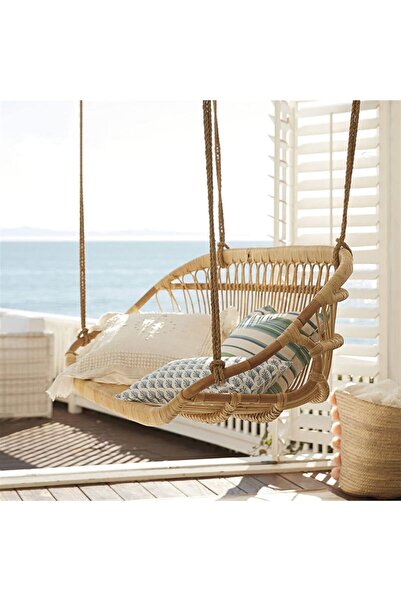 SEMOOR Indoor swings Balcony hanging double rattan hanging basket chair indoor swing sitting and lying two