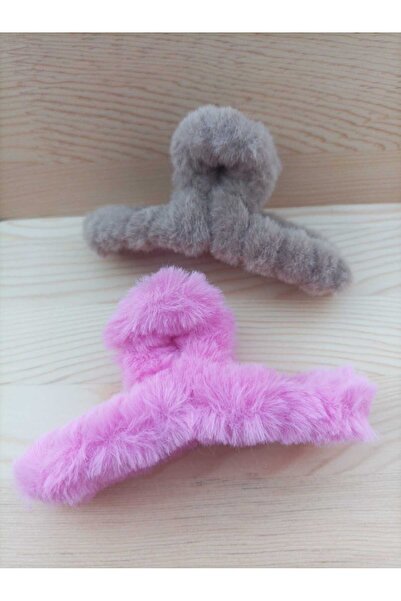 JHTshop Kadın 2'li Peluş Mandal Toka Seti