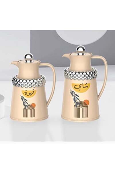 AL OSTORAH Legend Silver Tea and Coffee Thermos Set 0.7+1 Liter