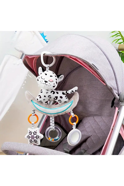 Picodino Musical Mobile Black & White for Babies – Bed Toy with Rattles and Bell, Leopard