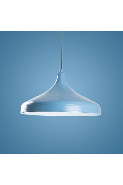 MOİRA Tattoo Retro Tekli Sarkıt Avize Mavi, Modern Dekoratif Metal Sıvama Tav...