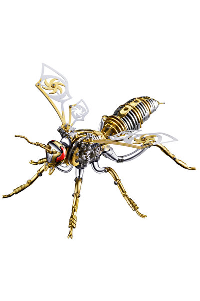 THK Viespe metalică 3D, construcție din 314 piese, tip logo, multicolor