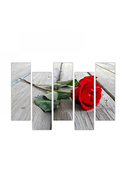 Generic Wall Panel - Red Flower - 300946 - Divided into five graduated pieces - 2