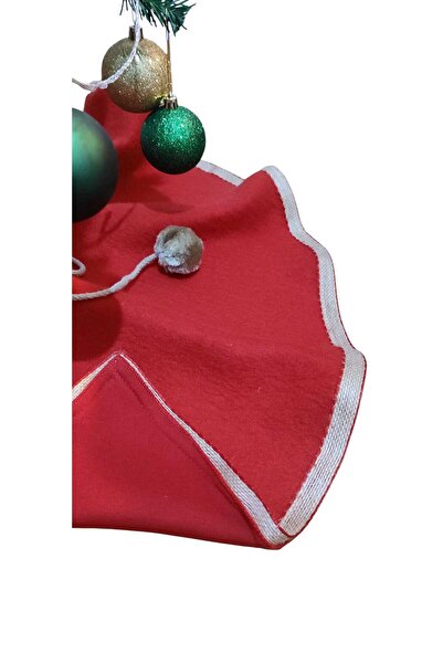 MODA NUR , Yılbaşı Çam Ağacı Altı Örtüsü, Çam Ağacı Ayak Halısı Örtüsü, Kırmızı Renk, Peluş 70 Cm