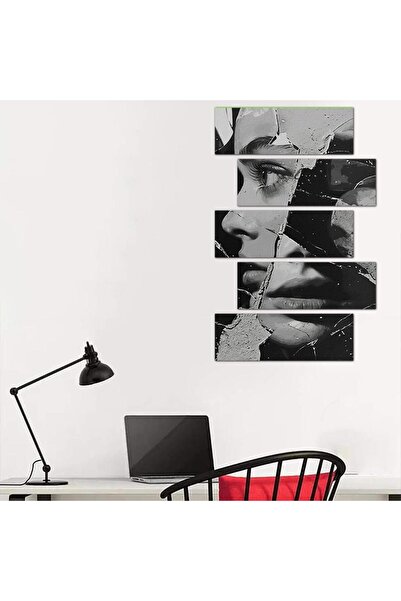 Generic Modern wall panel, drawing of a woman - 24124 - divided into five graduated pieces - 2