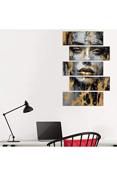Generic Modern wall panel, drawing of a woman - 24123 - divided into five graduated pieces - 2