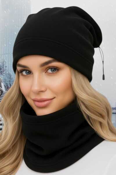Trenderrs طقم قبعة صوفية وطوق للرقبة للنساء