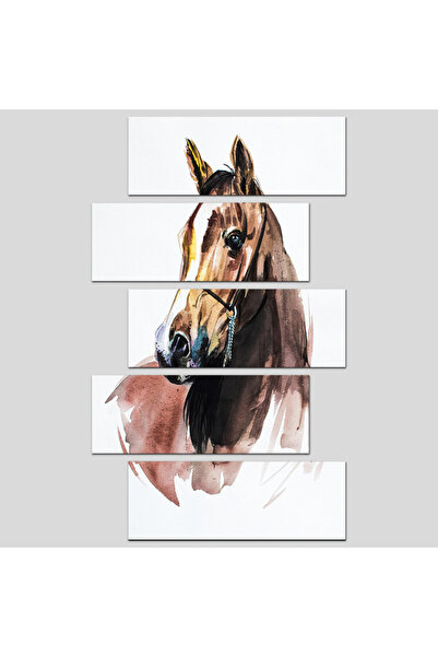 Generic Wall panel - Horses 687 - divided into five graduated pieces - 2
