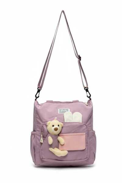 NETAVANTAJ Kawaii Ayıcıklı Kullanışlı Kol Çantası Mor