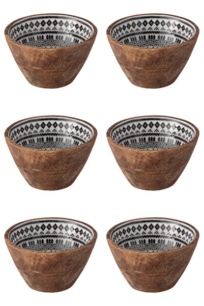 Vervo.ro pentru minți curioase Bowl set, 6 pieces, 480 ml, Wood, White