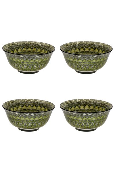 Vervo.ro pentru minți curioase Set of 4 ceramic bowls, 500 ml, Ceramic, Green