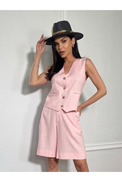 CC STORE MELISA short linen suit, consisting of a vest and shorts