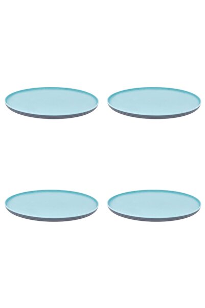 Vervo.ro pentru minți curioase 4-piece plastic dinner plate set, Turquoise Grey, diameter 25 cm