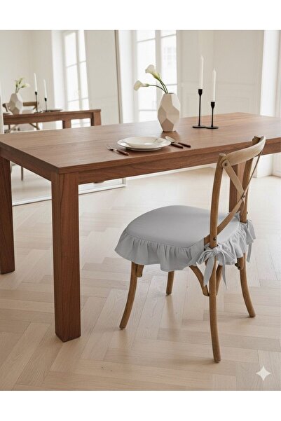 İstanbul kumaş Chair Cushion – Lace-Up, Non-Collapsing, Sponge-Filled, Washable – 40X40 cm with Ruffles