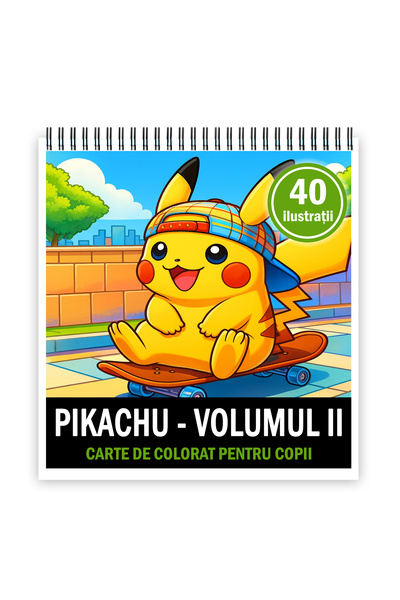 Legendary Gifts Carte de colorat, 40 de ilustrații Pikachu - Volumul II, 86 de pagini, A3 Format: A3