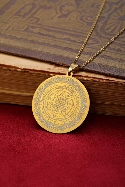 GM SİLVER Cümrü Aşk Tılsım 316L Gold Çelik Kolye