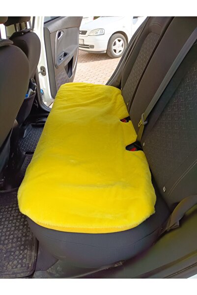OSKA GLOBAL Soft Furry Plush Sleeping Car Seat Cushion Back Yellow