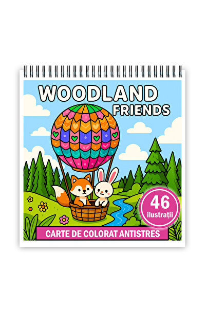 Legendary Gifts Carte de colorat, 46 de ilustrații cu Prietenii Pădurii, 96 de pagini, A3 Format: A3