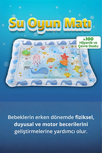 Nami Baby Organic Bebek Su Oyun Matı | Tummy Time Şişme Su Matı | BPA & PVC İ...