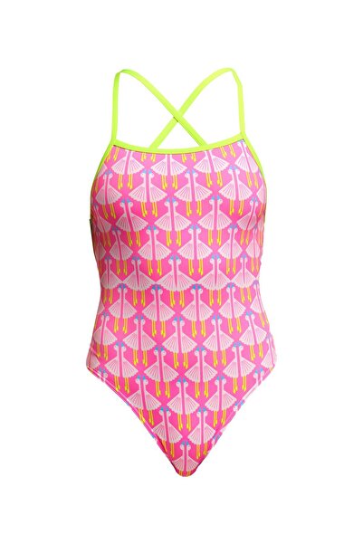 FUNKİTA Stp Duck Duck Goose Women's Swim Trunks - Double Cross Back, Chlorine Resistant, Ecological Design