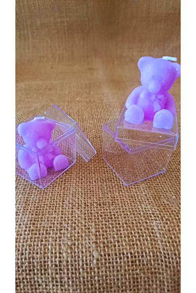 irecay Ayıcık Şeklinde Dekoratif Mum – Hediyelik Pleksi Kutulu El Yapımı Mum |