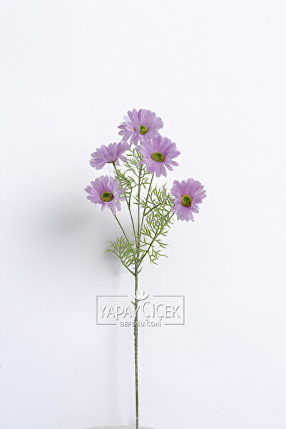 Yapay Çiçek Deposu Yapay Çiçek 5 Çiçekli iskandinav Papatya Dalı 80 cm Lila YCD-311