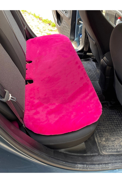 TakÇalıştır Soft Furry Plush Car Seat Protector Cushion Back Fuchsia Pink