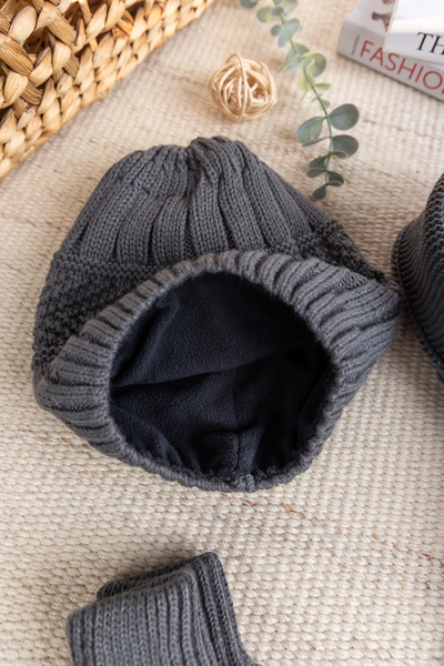 Babymod Waiter Boy Child 9-15 Years Old Navy Blue Scarf Beret Gloves Set