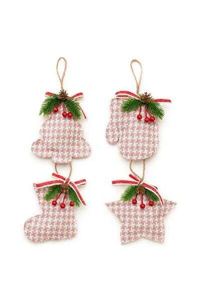 OEM Set 4 decorațiuni de Crăciun, pentru brad, 3D, lucrate manual, model spec...