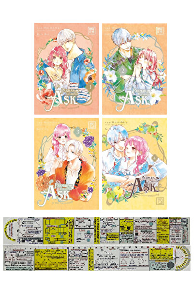 Destek Yayınları Parmak Uçlarında Aşk 1-2-3-4. Ciltler Manga Seti + Mat. Öğre...