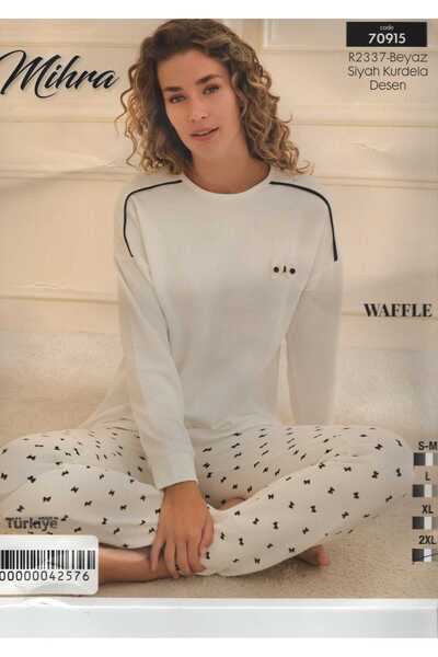 Mihra KADIN WAFFLE KUMAŞ PİJAMA TAKIMI