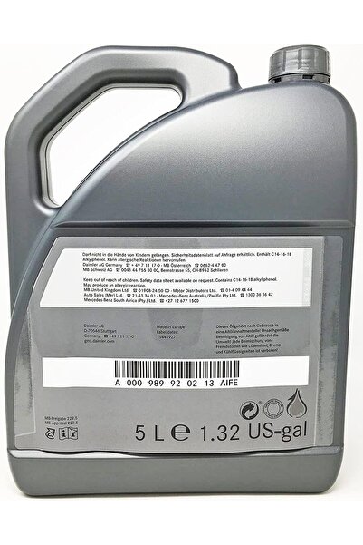 Liqui Moly MB Genuine Mercedes Benz 5W-40 Genuine Engine Oil - MB 229.5 (5 Liters)