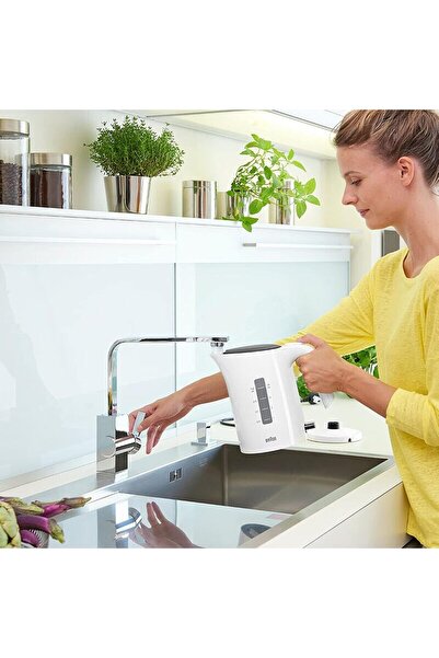 Brown Braun " PurEase Kettle, 1L, 2200 Watts, 3-Way protection, Rapid boil system 45sec WK3000 WH Electric