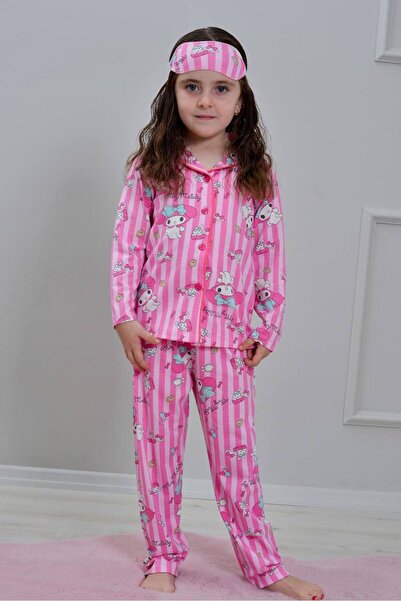 ARBİ kids Сезонен комплект пижама за момичета с мелодични копчета, дълги ръка...